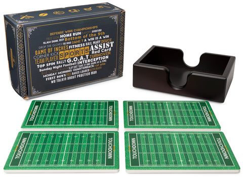 Football Ceramic Coasters with Holder