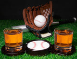 Baseball Ball Whiskey Glass Set of 2. Unique Gift for Men, Premium Glassware Decorations Accessories, Bar Tumbler. Crystal Clear Finish. 11 Oz