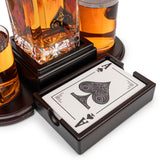 Poker Whiskey Decanter Set for Men With Whiskey Glass Set of 2. Texas Holdem No Limit Liquor Gift for Men. Poker Aces Alcohol Decanter Set