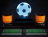 Soccer Ball Whiskey Glass Set of 2. Unique Gift for Men, Premium Glassware Decorations Accessories, Bar Tumbler. Crystal. 11 Oz