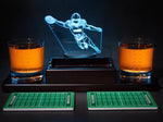 Football Whiskey Glass Set of 2. Unique Gift for Men, Premium Glassware Decorations Accessories, Bar Tumbler. Crystal Clear Finish. 11 Oz