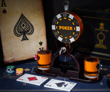 Poker Chip Whiskey Decanter Set for Men with Whiskey Glass Set of 2. Texas Holdem No Limit Liquor Gift for Men. Poker Aces Alcohol Decanter Set