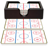 Hockey Ceramic Coasters with Holder