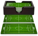 Soccer Ceramic Coasters with Holder