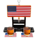 USA FLAG Whiskey Decanter Set. Unique Gifts for Men or Dad, Home Bar Gifts. Liquor Alcohol, Bar Tumbler, Alcohol Decanter Set