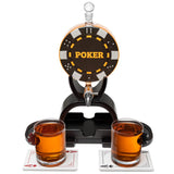 Poker Chip Whiskey Decanter Set for Men with Whiskey Glass Set of 2. Texas Holdem No Limit Liquor Gift for Men. Poker Aces Alcohol Decanter Set