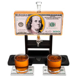 100 USD American Bill Whiskey Decanter Set. Unique Gifts for Men or Dad, Home Bar Gifts. Entrepreneur Motivation, Bar Tumbler, Alcohol Decanter Set