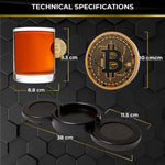 Bitcoin Whiskey Glass Set of 2. Unique Gift for Men, Whiskey Glasses Style Premium Glassware Cryptocurrency, Bar Tumbler. Crystal. 11 Oz