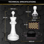 Chess Whiskey Decanter Set for Men With 2 Pawn Shot Glasses. Liquor Decanter, Whiskey Gift Set, Gift for Men. Decanter Set With Glasses for Alcohol