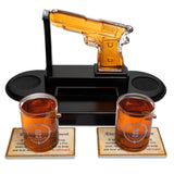 Pistol Set for Men With Whiskey Glass Set of 2. Second Amendment Liquor Decanter, Unique Gift for Men, Present for Military or Veteran. 9 Oz Gun