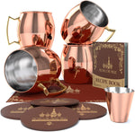 Smooth Barrel Copper with Stainless Steel lining 4pack set