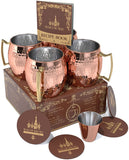 Hammered Barrel Copper with Stainless Steel lining 4pack set